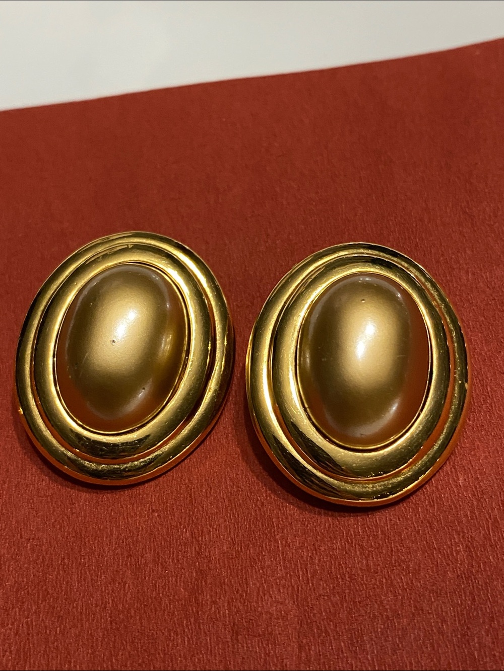 Carolee Gold Oval Dome Clip-On Earrings